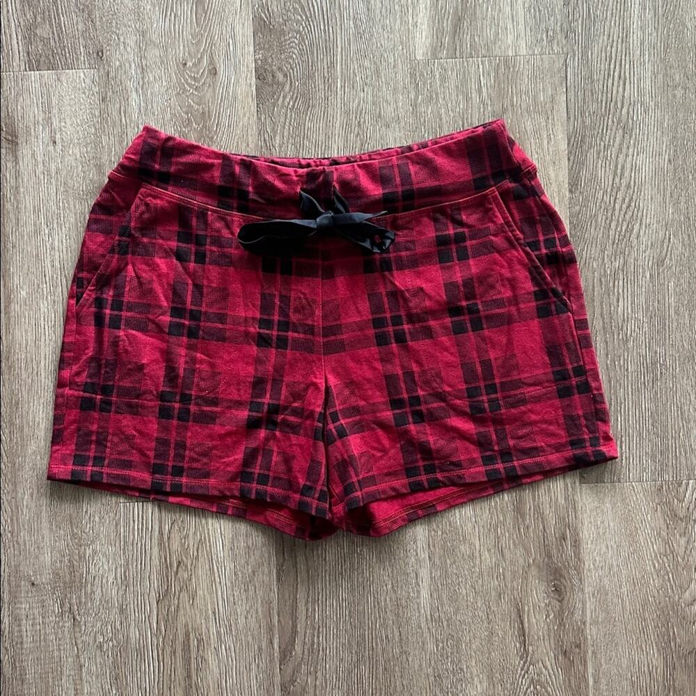 Soma Pajama Shorts Red and Black‎ Plaid Size Small